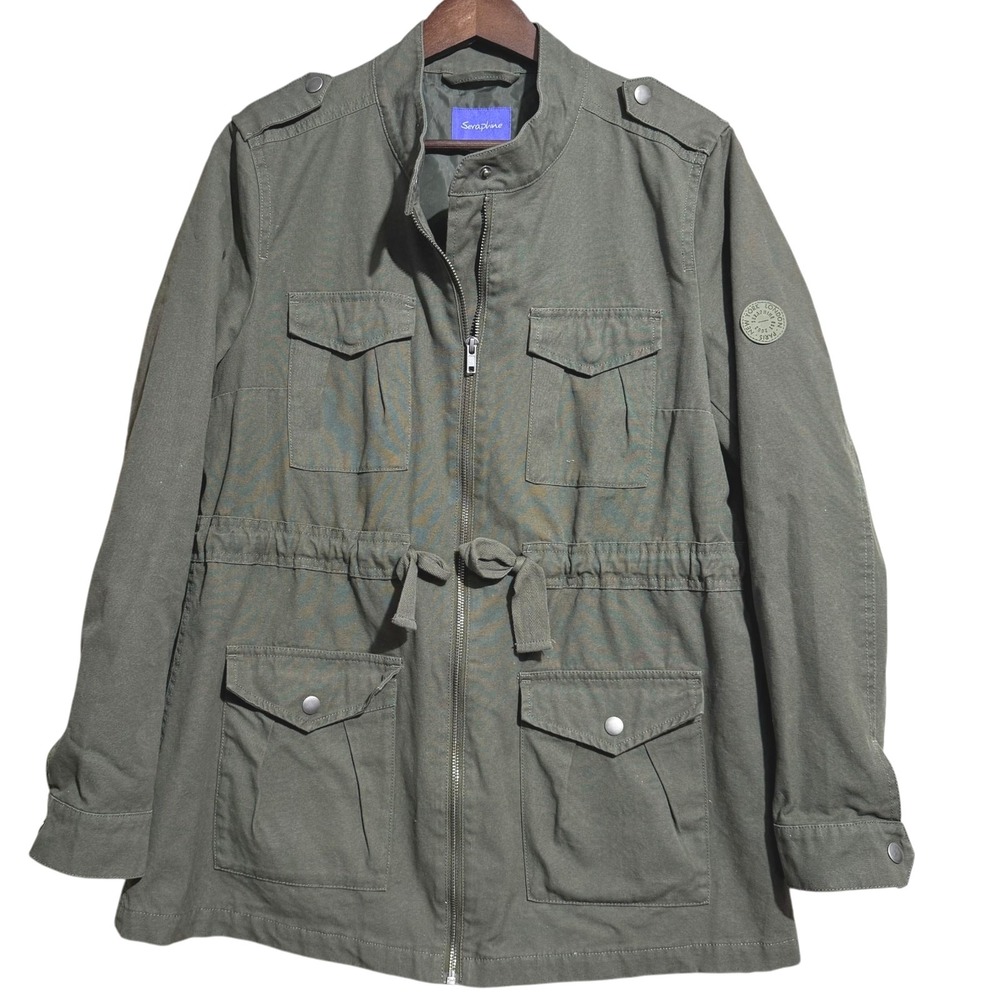 Seraphine‎ olive green Maternity utility jacket women's Size 4